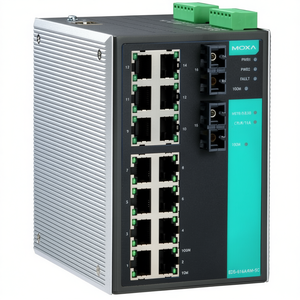 Commutateur géré Moxa EDS-516A-MM-SC-T, 16 ports Ethernet, rail DIN, dispositif de mise en réseau industriel - Product Image 2