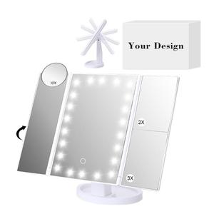 0728 Practical Smart Vanity Mirror Eye Friendly Makeup Portable Foldable Led Cosmetic for Bathroom Daily <b>Make</b> <b>up</b> - Product Image 4