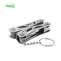 Pince multi-outils de petite poche en acier inoxydable avec porte-clés, Usage quotidien, pour l'extérieur