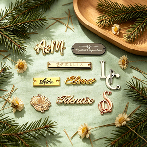 Custom Metal Logo Tags for Bags & Clothing Private Sew-on Brand <b>Labels</b> Custom Design Metal <b>Name</b> Badges Leather Accessories Metal - Product Image 3