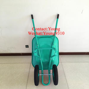 Kruiwagen Wb 6203S Dubbele Kruiwagen Grote Betonnen Kruiwagen 2 Wiel Metalen Trolley - Product Image 4