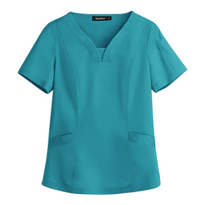 JinTeng 2024, nuevo lanzamiento, uniforme de clínica, uniforme de enfermerí<span class=keywords><strong>a</strong></span> con cuello en V, juegos de limpieza, venta al por mayor, laboratorio, salón de belleza, ropa de trabajo, médico de mascotas, enfermera - Product Image 5