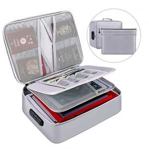 Sac de rangement pour documents avec logo personnalisé, grande capacité, ignifuge et imperméable, durable, organiseur de voyage avec serrure - Product Image 2