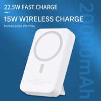 Cargador Inalámbrico Magnético Digital de 15W, 22.5W con Cable Integrado, Carga Súper Rápida, Banco de Energía con Cable, Soporte para Teléfono Móvil