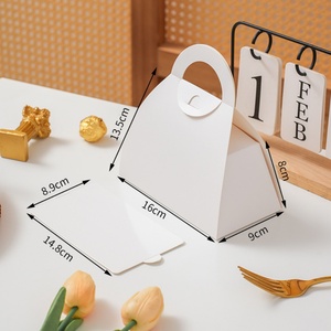 Sunshine <b>Small</b> White Disposable Pastry <b>Box</b> for Mousse Cake French Dessert Cut Cake <b>Packaging</b> Embossing Matt Lamination for Food - Product Image 4