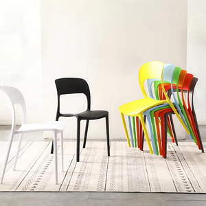 Toptan fabrika mobilya ucuz Modern fantezi renkli istiflenebilir restoran yemek plastik sandalye - Product Image 1