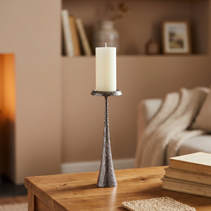 <b>Night</b> Edit Candle <b>Stand</b> Durable Home Decoration Metal Candle Holder Tall Textured Base White Candle Included - Product Image 5