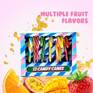 Caramelos al por Mayor, Personalizados con Marca Privada, Sabor a <span class=keywords><strong>Cereza</strong></span> Dulce, Piruleta de Bastón, Confitería, Textura Dulce, Diseño de Rayas Brillantes - Product Image 1