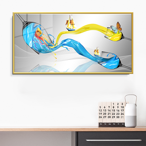 Pinturas de impresión modernas de lujo ligero Estilo nórdico copas de vino abstractas arte de porcelana de cristal para decoración del hogar sala de estar - Product Image 3