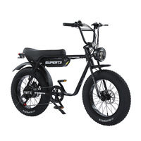 Moped électrique tout-terrain transfrontalier sans balais 48V 750W avec batterie au lithium à moyeu arrière, suspension intégrale, cadre en acier à 7 vitesses, vélo pour adultes