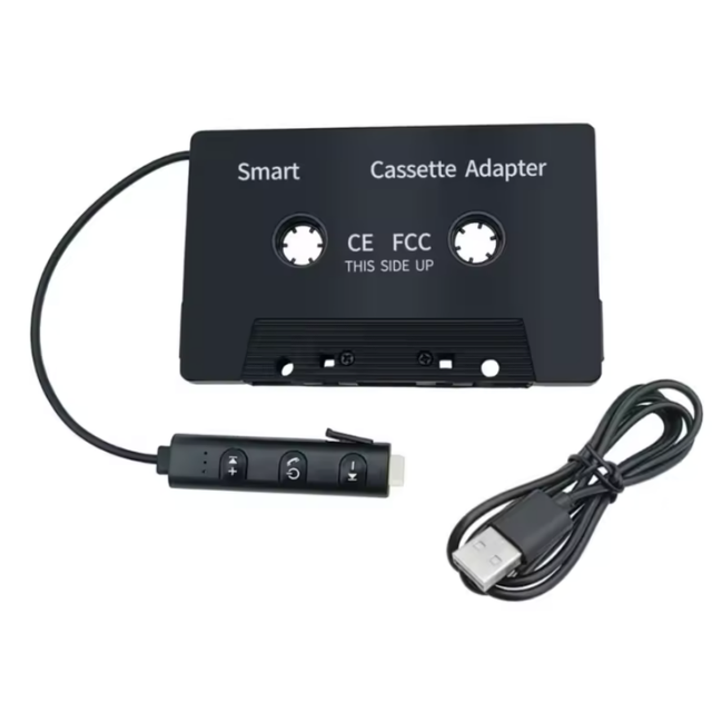 Car Cassette Audio Aux Play Wireless BT Receiver Tape Converter for Listening to Mobile Music and Car Voice, Hands-Free Calling