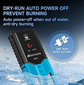Chauffe-eau d'<span class=keywords><strong>hiver</strong></span> pour <span class=keywords><strong>bassin</strong></span> à poissons (Koi, poissons rouges), chauffe-eau submersible extérieur pour aquarium avec grille de protection 50-1200W - Product Image 3