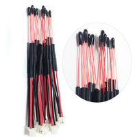 Resistor Penginderaan Suhu Pengisian Daya Nirkabel Kawat Berlapis Email Merah Termistor NTC Terbungkus Sensor Suhu MF51 Pemasangan Plug