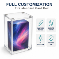 Boîte de présentation de cartes à collectionner en acrylique magnétique personnalisée en gros, protection UV, boîte organisatrice en acrylique