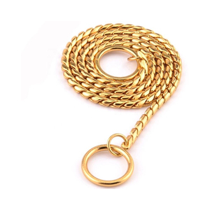 Groothandel 4Mm Luxe Massief Patroon Huisdierbenodigdheden Anti-Roest Metalen Kettingen Gladde Hondenriemen Hondenkettingen Halsbanden - Product Image 3