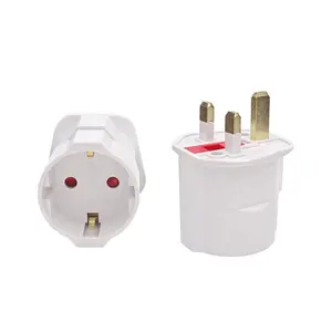 England Germany Plug Power Adapter Travel Plug Schuko EU to UK Socket - White