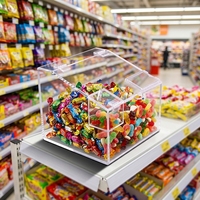 Bac à bonbons universel en acrylique RECHI pour supermarchés, confiseries et glacieries, bac de qualité alimentaire, boîte de distribution en vrac