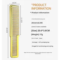 Peigne à cheveux en plastique ionique professionnel pour salon de coiffure avec finition arc-en-ciel électrolytique pour la coiffure transfrontalière pour hommes