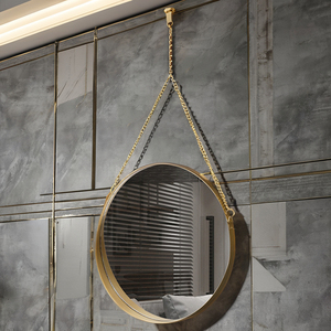 Venta directa del fabricante Estilo nórdico <span class=keywords><strong>Cuerda</strong></span> para colgar en la pared Marco de metal <span class=keywords><strong>Espejo</strong></span> de baño <span class=keywords><strong>Espejo</strong></span> de hotel - Product Image 2