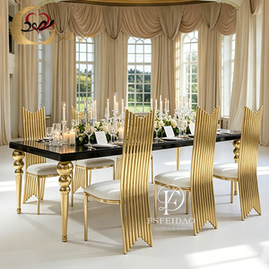 Chaises de restaurant modernes de luxe en acier inoxydable avec dossier haut et revêtement en velours pour l'extérieur - Product Image 6