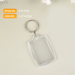 QYS Personalised photo keychain Acrylic double sided key fob Picture insert key holder Split <b>ring</b> keychain - Product Image 2