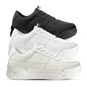 Zapatillas blancas para <span class=keywords><strong>mujer</strong></span>, zapatillas informales de <span class=keywords><strong>tenis</strong></span>, patín, cuero, zapatillas antideslizantes para caminar, zapatos de estilo para caminar, zapatillas informales para <span class=keywords><strong>mujer</strong></span> - Product Image 1