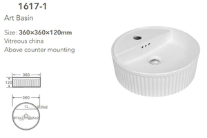 Lavabo in ceramica con motivo a onde moderne arte creativa di piccole dimensioni lavabo lavabo a mano per uso domestico - Product Image 3