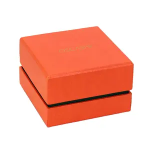 상자 제조업체 맞춤형 로고 럭셔리 독특한 보석 상자 오렌지 반지 시계 상자 oem 목걸이 귀걸이 보석 포장