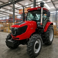 Tracteur agricole robuste 1104HP avec longue garantie, 100HP, 4 roues motrices, diesel, avec cabine, grande capacité pour le labour et la préparation des terres agricoles