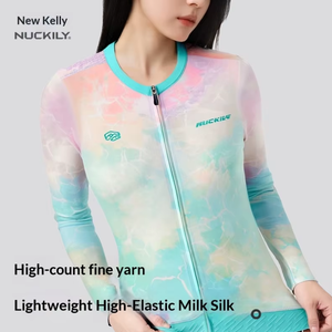 Maillot de cyclisme sublimé NUCKILY <span class=keywords><strong>pour</strong></span> <span class=keywords><strong>femme</strong></span> adulte, respirant, coupe ajustée, manches longues, en soie de lait, <span class=keywords><strong>pour</strong></span> le cyclisme sur route, printemps/automne - Product Image 5