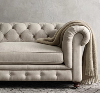 Ensemble de canapés sectionnels Chesterfield modernes avec rembourrage en éponge, tissu durable et écologique, meubles de salon de luxe