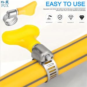 2024 PUX Collier <span class=keywords><strong>de</strong></span> <span class=keywords><strong>serrage</strong></span> pour tuyau à vis sans fin, non perforé, à poignée papillon en <span class=keywords><strong>plastique</strong></span>, à vis moletée facile à tourner, avec vis à molette - Product Image 2