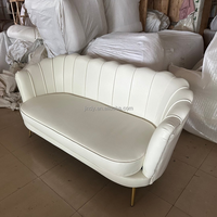 Modernes Gold Edelstahl Beige Samt Braut und Bräutigam Empfangs-Sofa-Set Hochzeitsstühle für Hotel Couch für Brautparty