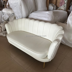 Ensemble de canapés de réception pour mariés en velours beige et acier inoxydable doré moderne, chaises de mariage pour hôtel, canapé pour fête prénuptiale - Product Image 2