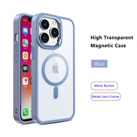 WOWCASE Étui de protection complet de luxe unique en alliage d'aluminium et TPU, bord givré, PC transparent, magnétique, antichoc, étanche, avec boîte cadeau