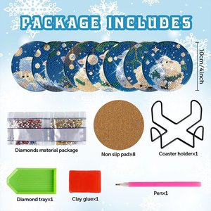 SONGWOOART DIY Alpaca Animal Fait Main Créatif Décoration Maison Artisanat Cadeau <span class=keywords><strong>Peinture</strong></span> Diamant Ensemble de Sous-Verres pour Enfants <span class=keywords><strong>et</strong></span> Adultes - Product Image 5