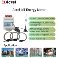 Medidor de Energía Inalámbrico Conectado a IoT Acrel ADW300, Montado en Riel DIN, con Comunicación 4G/WiFi/Lorawan
