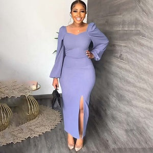 فساتين سهرة نسائية أنيقة بفتحة الربيع والخريف ملابس عشاء بأكمام طويلة فستان حفلة حورية البحر - Product Image 3