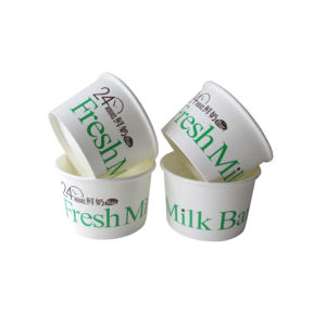 Kualitas tinggi sekali pakai 6oz kertas dinding tunggal cangkir Gelato dengan tutup tahan air Logo kustom dan desain untuk es krim - Product Image 3