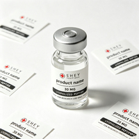 Étiquettes personnalisées en vinyle imperméables et résistantes à l'huile, avec peptides, forme sur mesure, adhésif durable, imprimées en offset pour flacons en verre de 3ml/5ml/10ml