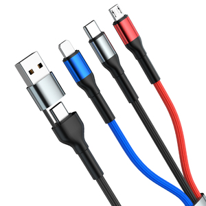 สายชาร์จโทรศัพท์มือถือในรถยนต์แบบใหม่6 3 <span class=keywords><strong>4</strong></span> in 1 USB สายชาร์จเร็วชนิด C อะแดปเตอร์ USB C - Product Image 1