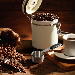 500g 750g 304 Stainless Steel Coffee Canister Eco-Friendly Airtight Storage Container Flip Top Lid <b>for</b> <b>Presents</b> Date Tracker - Product Image 3