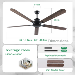 Amazon bán chạy nhất 72 inch Quạt điện với DC im lặng động cơ lớn nhà hoặc văn phòng công nghiệp Quạt trần - Product Image 2