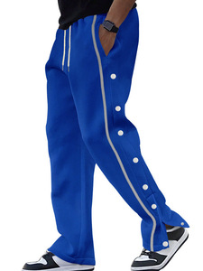 <span class=keywords><strong>Pantaloni</strong></span> Sportivi Casual da Uomo <span class=keywords><strong>con</strong></span> <span class=keywords><strong>Elastico</strong></span> <span class=keywords><strong>in</strong></span> <span class=keywords><strong>Vita</strong></span>, Strisce Laterali e Orlo Aperto <span class=keywords><strong>con</strong></span> Bottoni a Pressione - Product Image 4