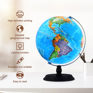 Globe terrestre classique éducatif, Océan bleu, <span class=keywords><strong>Relief</strong></span> en <span class=keywords><strong>relief</strong></span>, avec carte bonus, Fabriqué en Chine, Diamètre 12 pouces/30 cm - Product Image 2