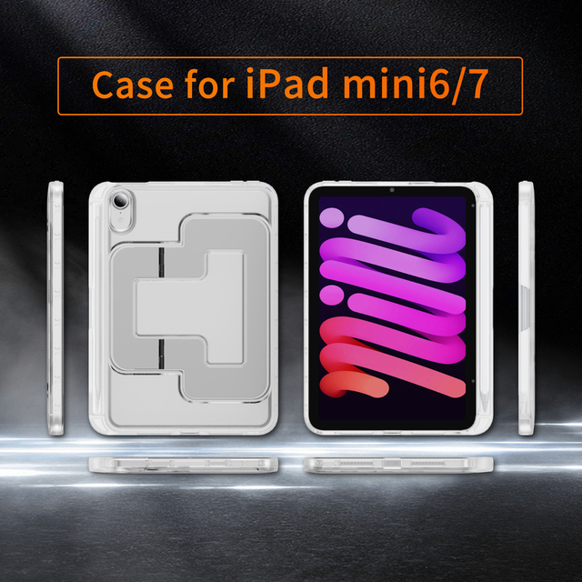 Aluminum Alloy Stand Tablet Case for iPad Mini 6 8.3in A17 Pro Mini Frosted Matte Back Metal Stand Holder Case for Apple Pad