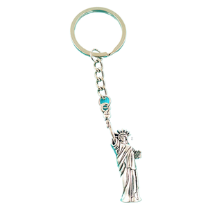 Moquan Châu Âu và mỹ Retro tự làm hợp kim kẽm tượng tự do nâng cao tay chiến thắng ngọn đuốc Keychain Ngày Độc Lập commem - Product Image 1