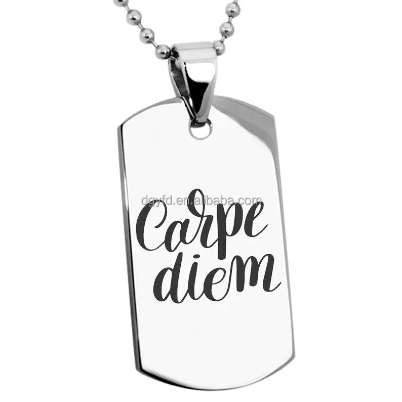 Collana con ciondolo con medagliette per cani vuote incise in stile militare dell'esercito per uomo donna gioielli con nome ID personalizzato in oro 18 carati in acciaio inossidabile