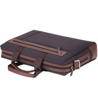 Porte-documents en cuir marron imperméable avec logo personnalisé pour hommes, sac d'affaires pour ordinateur portable