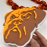 Collier en plastique doré brillant surdimensionné personnalisé pour les fans de sport, fans multicolores en mousse EVA multicouches, chaînes pour les fans